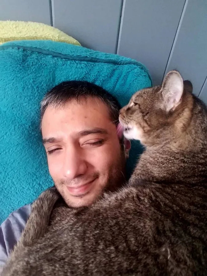 Cosmo sharing an affectionate moment